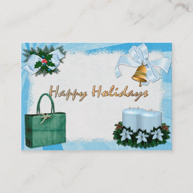 Retro Holiday Blues DISCOUNT/GIFT for Businesses Discount Card (Front)