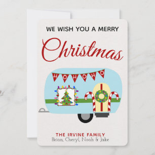 *Retro Holiday Camper Personalized Christmas Card