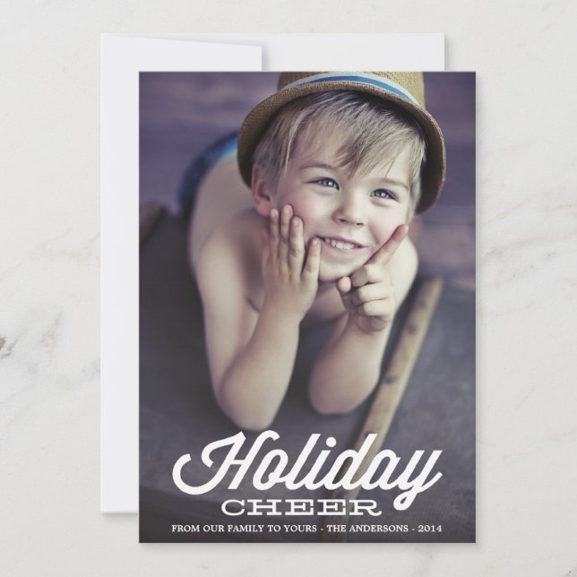 RETRO HOLIDAY CHEER | CARTE PHOTO de vacances (Devant)