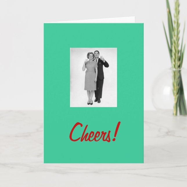 Retro Holiday Cheers Greeting Card (Front)