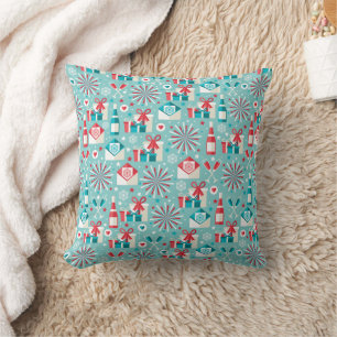 Retro Holiday Cotton, Throw Pillow 16" x 16"