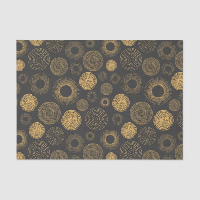 Retro Holiday Gold Burst Sparkler Christmas Tissue Paper (Front)