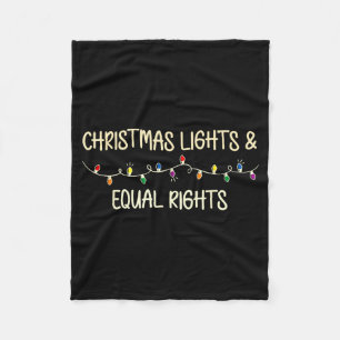 Retro Holiday Lights & Reproductive Rights Xma Fleece Blanket