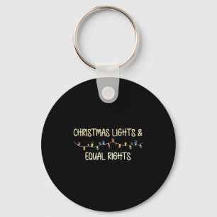 Retro Holiday Lights &amp; Reproductive Rights Xma Keychain