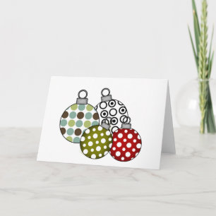 Retro Holiday Ornaments Card