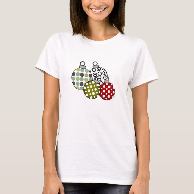 Retro Holiday Ornaments T-Shirt (Front)