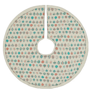Retro Holiday Ornaments Tree Skirt