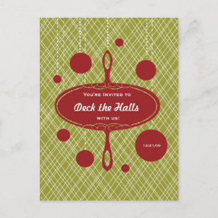 Retro Holiday Party Invitation Postcard
