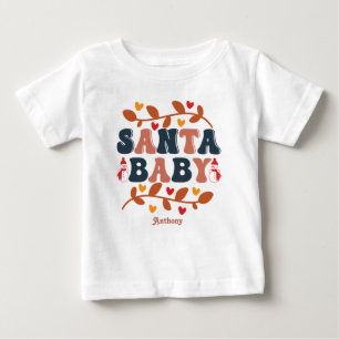 Retro Holiday Santa Baby Personalized T-Shirt