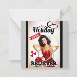 Retro Holiday Stress Reliever Pinup Card