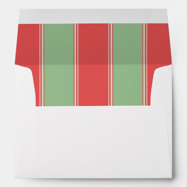 Retro Holiday Stripes Pattern Envelope (Back (Bottom))