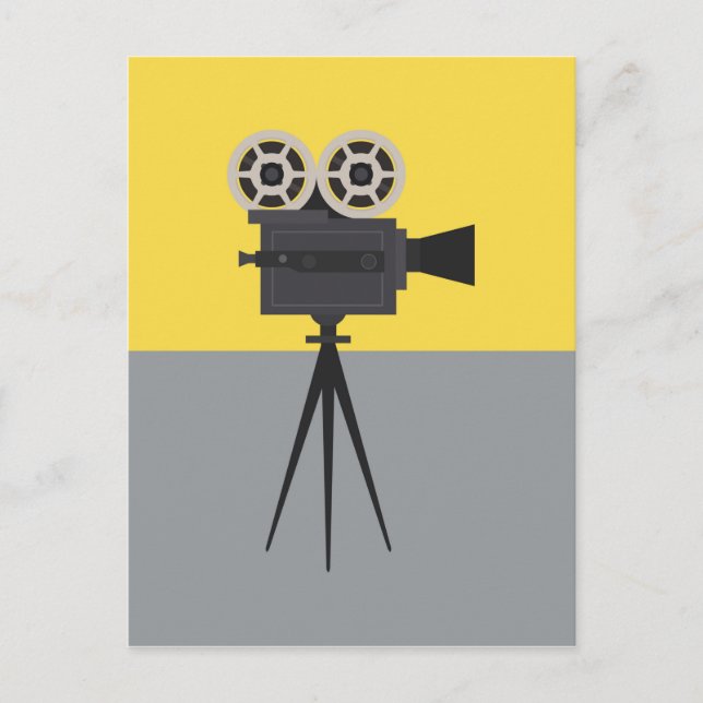 Retro Hollywood Camera Colorblock  Postcard (Front)