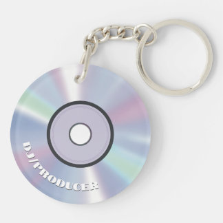 Retro Holographic Music Producer DJ CD Keychain