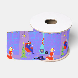 Retro Home for the Holidays Gift Ribbon Grosgrain Ribbon