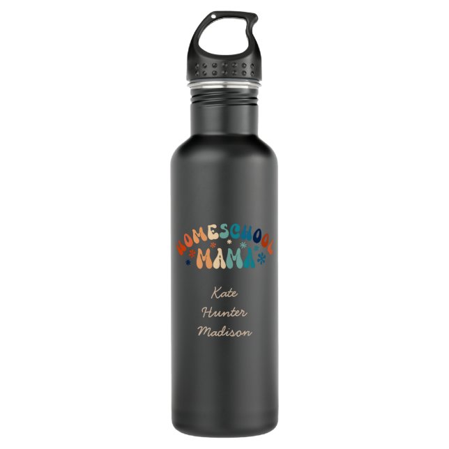 Retro Homeschool Mom Mama Personalized 710 Ml Water Bottle (Front)