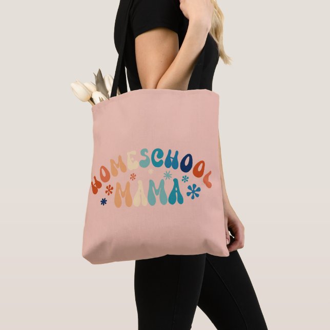 Retro Homeschool Mom Mama  Tote Bag (Close Up)