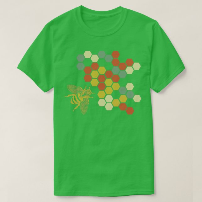 Retro Honeycomb Beekeeper T-Shirt (Design Front)