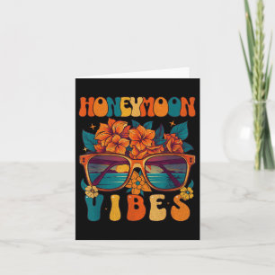 Retro Honeymoon Vibes New Wedding Bride Groom Vaca Card
