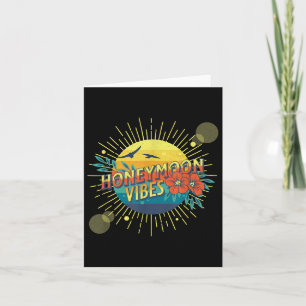 Retro Honeymoon Vibes New Wedding Bride Groom Vaca Card