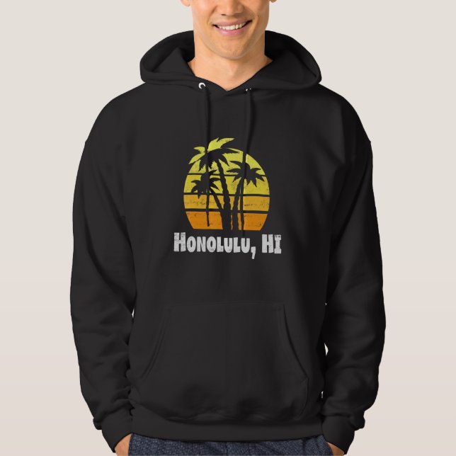 Retro Honolulu Hawaii Hoodie (Front)