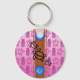 Retro Honu Surfboard Keychain