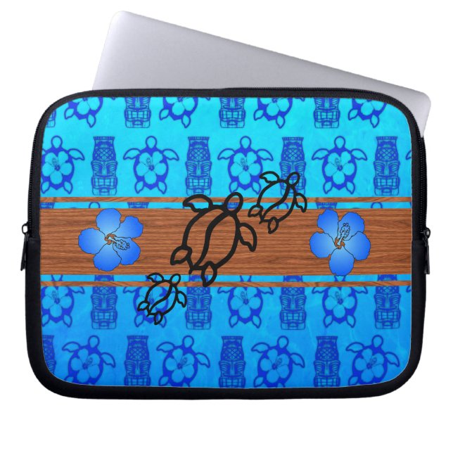 Retro Honu Surfboard Laptop Sleeve (Front)