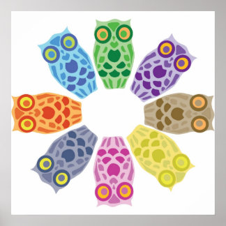 Retro Hoot Owl Print