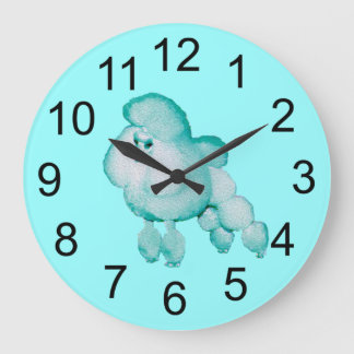 Rétro horloge murale de caniche d'Aqua