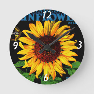 Rétro horloge murale de tournesol