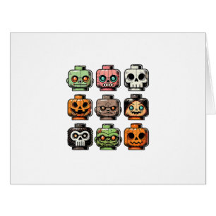 Retro Horror Bricks Head Scary Halloween Mask