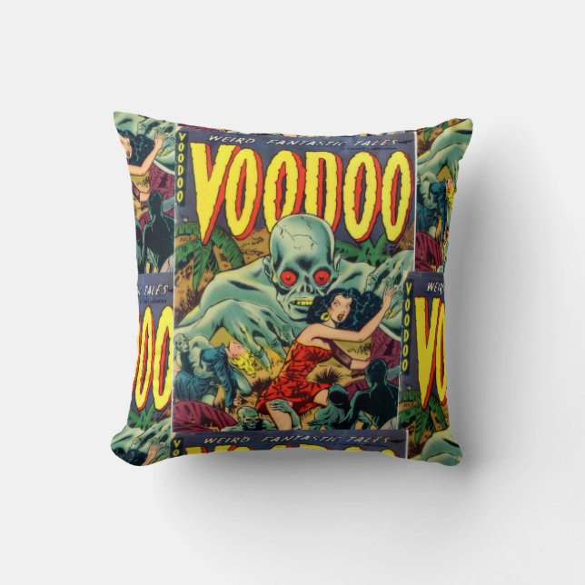 Retro Horror Comic Book Decorative Throw Pillows (Front)