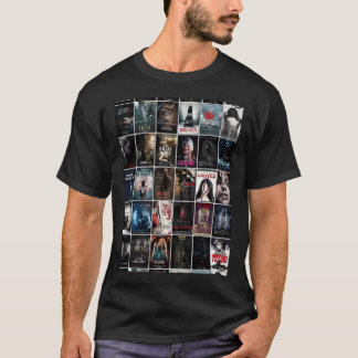 Retro Horror Movie Poster Wall Collage T-Shirt