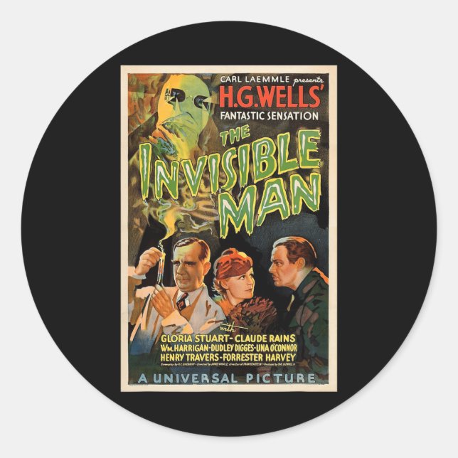 Retro Horror Movie S Monsters Halloween  Classic Round Sticker (Front)