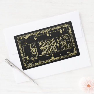 Retro Horror Movies VHS Tape Design Gold Sticker