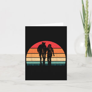 Retro Horse Horseback Riding Western Cowgirl Women Card