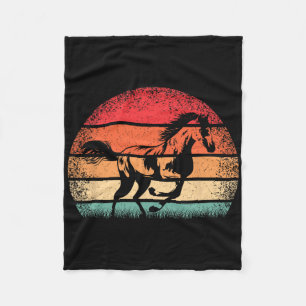 Retro Horse Lover Horseback Riding Western Cowboy Fleece Blanket
