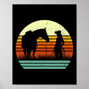 Retro Horse Lover Tee For Women &amp; Girl I Love  Poster