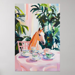 Retro Horse Poster, Horse Oil Painting, Vintage Poster