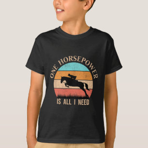 Retro Horseback Riding Girl Funny Horse Rider Vint T-Shirt