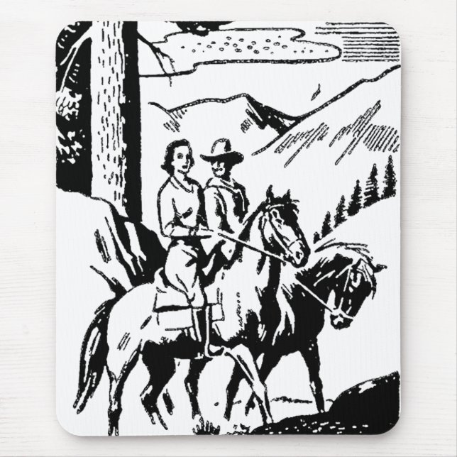 Retro Horseback Riding Mouse Pad (Front)