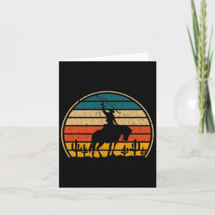 Retro Horseback Riding Rodeo Western Country Cowbo Card