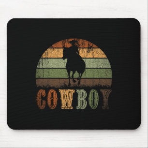 Retro Horseback Riding Rodeo Western Line Dance Ho Mouse Pad