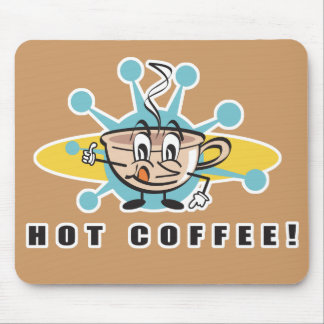 retro hot coffee design mouse pad