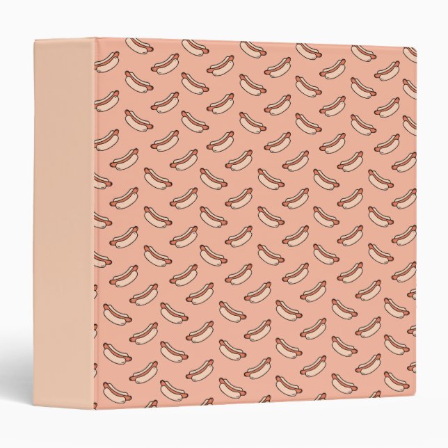 Retro Hot Dog Seamless Pattern Binder (Front/Spine)