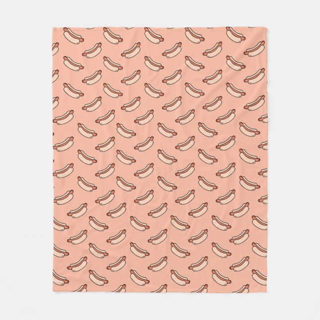 Retro Hot Dog Seamless Pattern Fleece Blanket (Front)