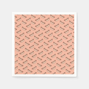 Retro Hot Dog Seamless Pattern Napkin