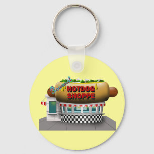 Retro Hot Dog Shoppe Keychain