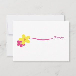 Retro Hot Pink Bridal Shower Message Thank You Card