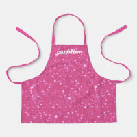 Retro Hot Pink Glitter Sparkle Personalized Name