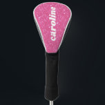 Retro Hot Pink Glitter Sparkle y2k Personalized Golf Head Cover<br><div class="desc">Elevate your golf game with this Retro Y2K Hot Pink Glitter Sparkle Personalized Name Golf Head Cover. Featuring a vibrant hot pink colour with glitter and sparkle, this head cover combines a simple, cute, and colourful style with a fun, unique aesthetic. Perfect for a touch of 80s and 90s nostalgia,...</div>